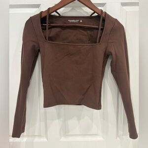 Abercrombie square neck long sleeve top